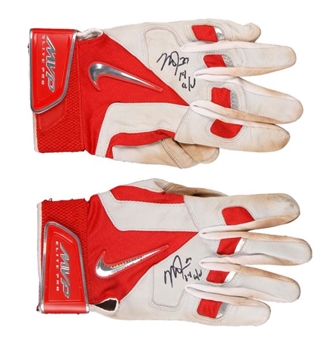2014 Mike Trout Game Worn and Signed Batting Gloves (Trout LOA) - MVP Season